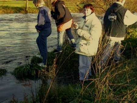 Messung bei Hochwasser, Frühjahr 1999